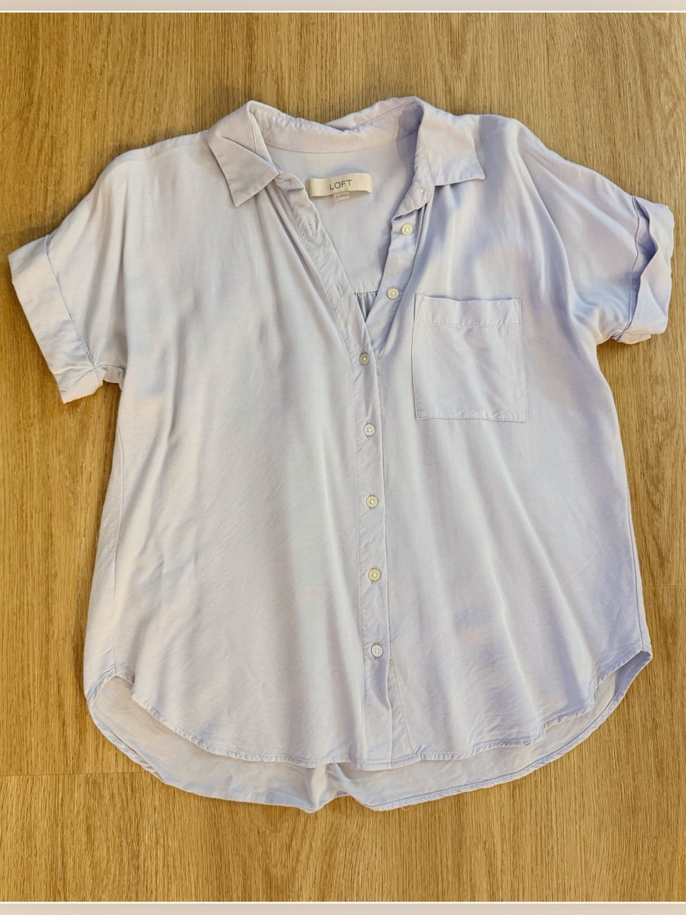 LOFT Short Sleeve Tunic Blouse in Size S
